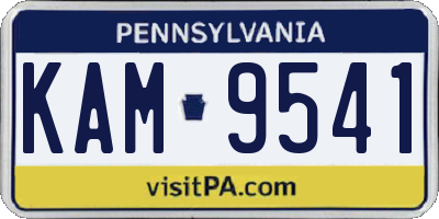 PA license plate KAM9541