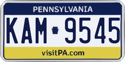 PA license plate KAM9545