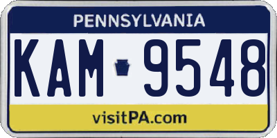 PA license plate KAM9548