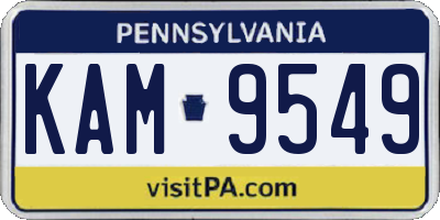 PA license plate KAM9549
