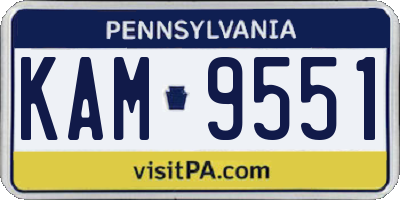 PA license plate KAM9551