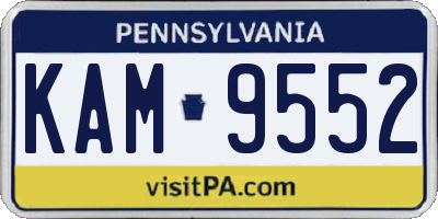 PA license plate KAM9552