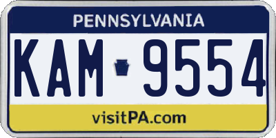 PA license plate KAM9554