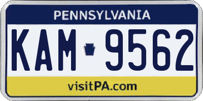 PA license plate KAM9562