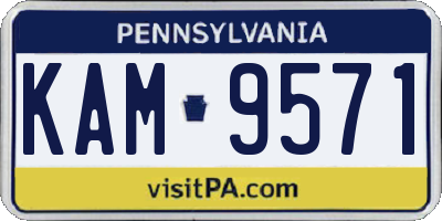 PA license plate KAM9571