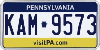 PA license plate KAM9573