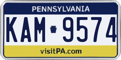 PA license plate KAM9574