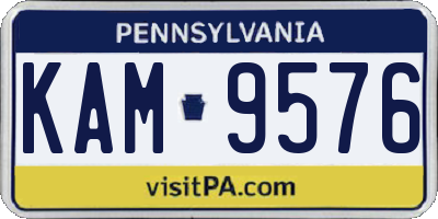 PA license plate KAM9576