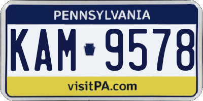 PA license plate KAM9578