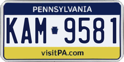 PA license plate KAM9581