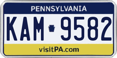PA license plate KAM9582