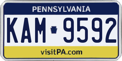 PA license plate KAM9592