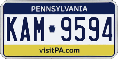 PA license plate KAM9594