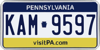 PA license plate KAM9597