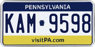 PA license plate KAM9598