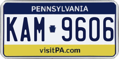 PA license plate KAM9606