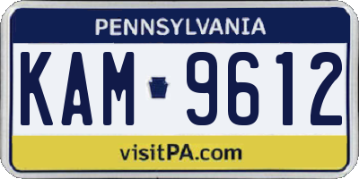 PA license plate KAM9612