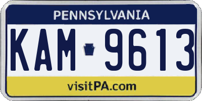PA license plate KAM9613