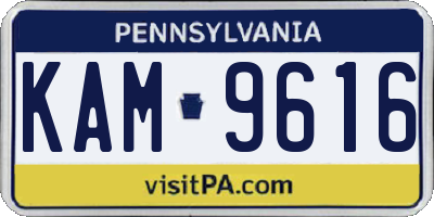 PA license plate KAM9616