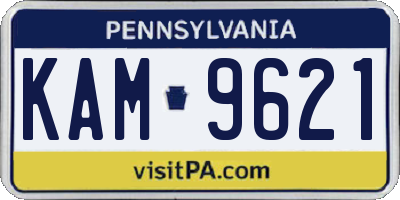 PA license plate KAM9621