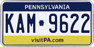 PA license plate KAM9622