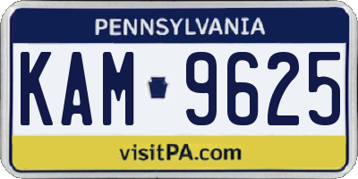 PA license plate KAM9625