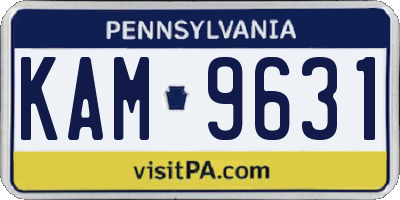PA license plate KAM9631