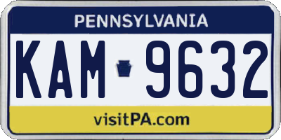 PA license plate KAM9632