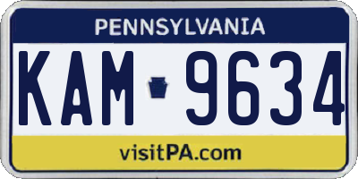 PA license plate KAM9634