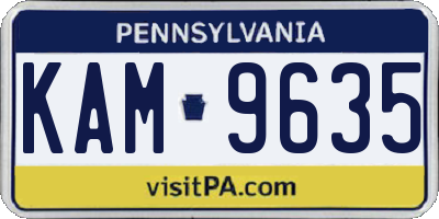 PA license plate KAM9635
