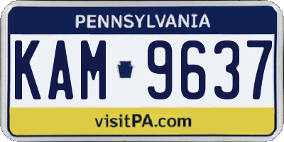 PA license plate KAM9637