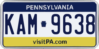 PA license plate KAM9638