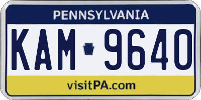 PA license plate KAM9640