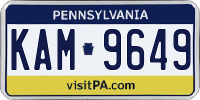 PA license plate KAM9649