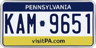 PA license plate KAM9651