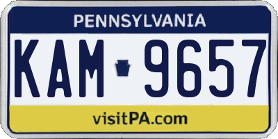 PA license plate KAM9657
