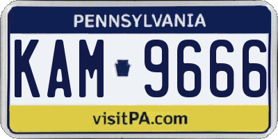PA license plate KAM9666