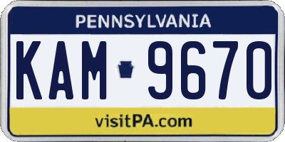 PA license plate KAM9670