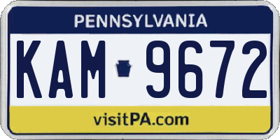 PA license plate KAM9672