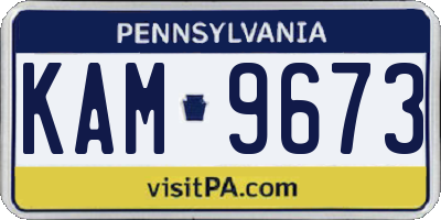 PA license plate KAM9673