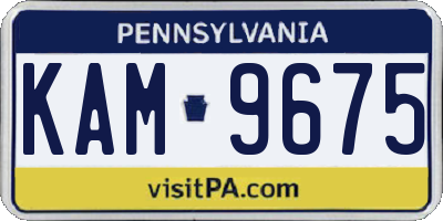 PA license plate KAM9675