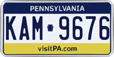 PA license plate KAM9676