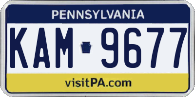 PA license plate KAM9677