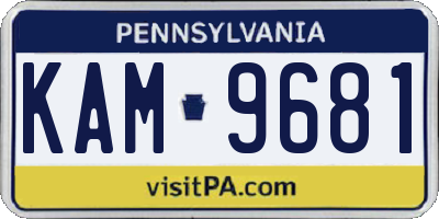 PA license plate KAM9681