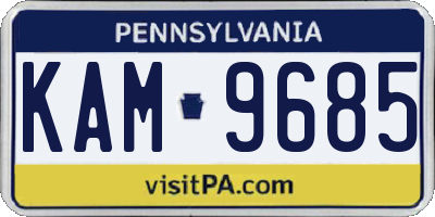 PA license plate KAM9685