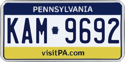 PA license plate KAM9692
