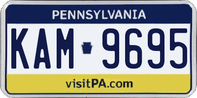 PA license plate KAM9695