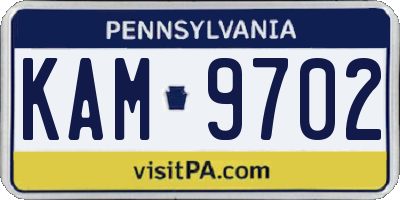 PA license plate KAM9702