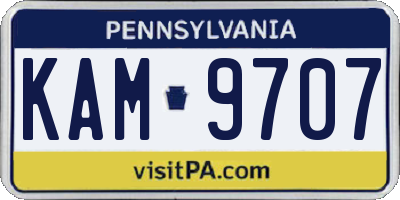 PA license plate KAM9707
