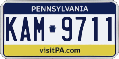 PA license plate KAM9711